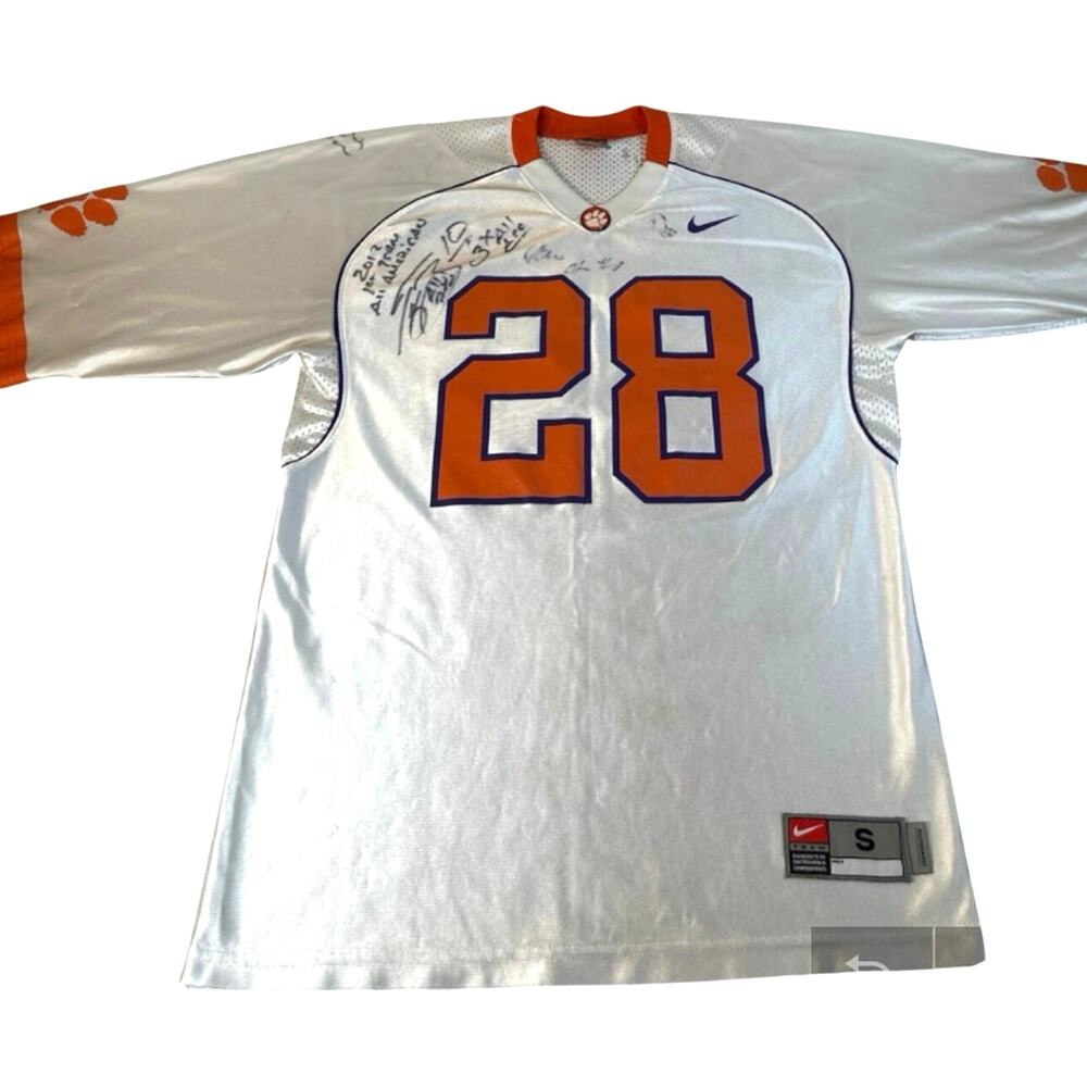 Nike Clemson Tigers football jersey a 2012 signed white #28 model small